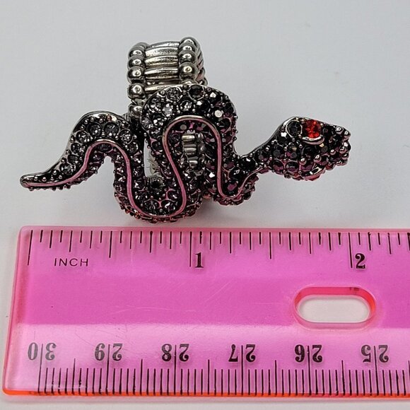 Large Snake Stretch Ring Statement Ring Animal Jewelry - Picture 8 of 8